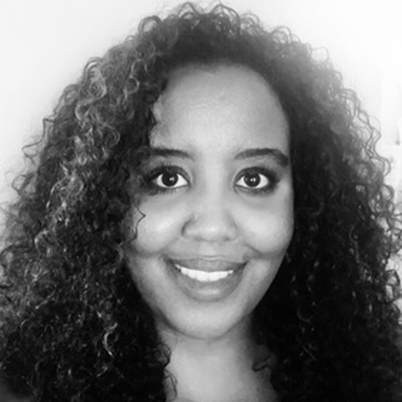 Sage Recruiting team member portrait, black and white photo