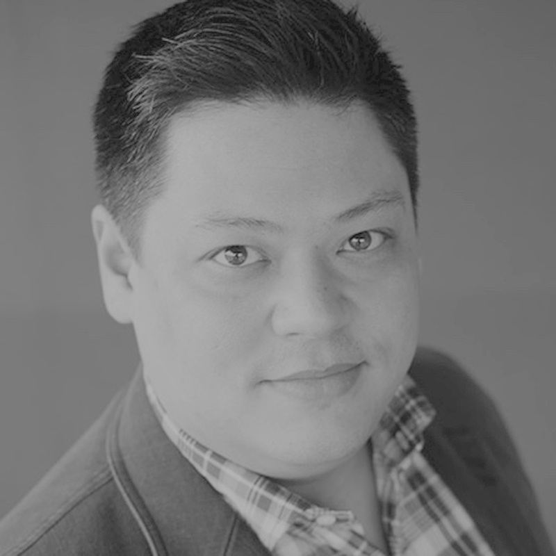 Sage Recruiting team member portrait, black and white photo